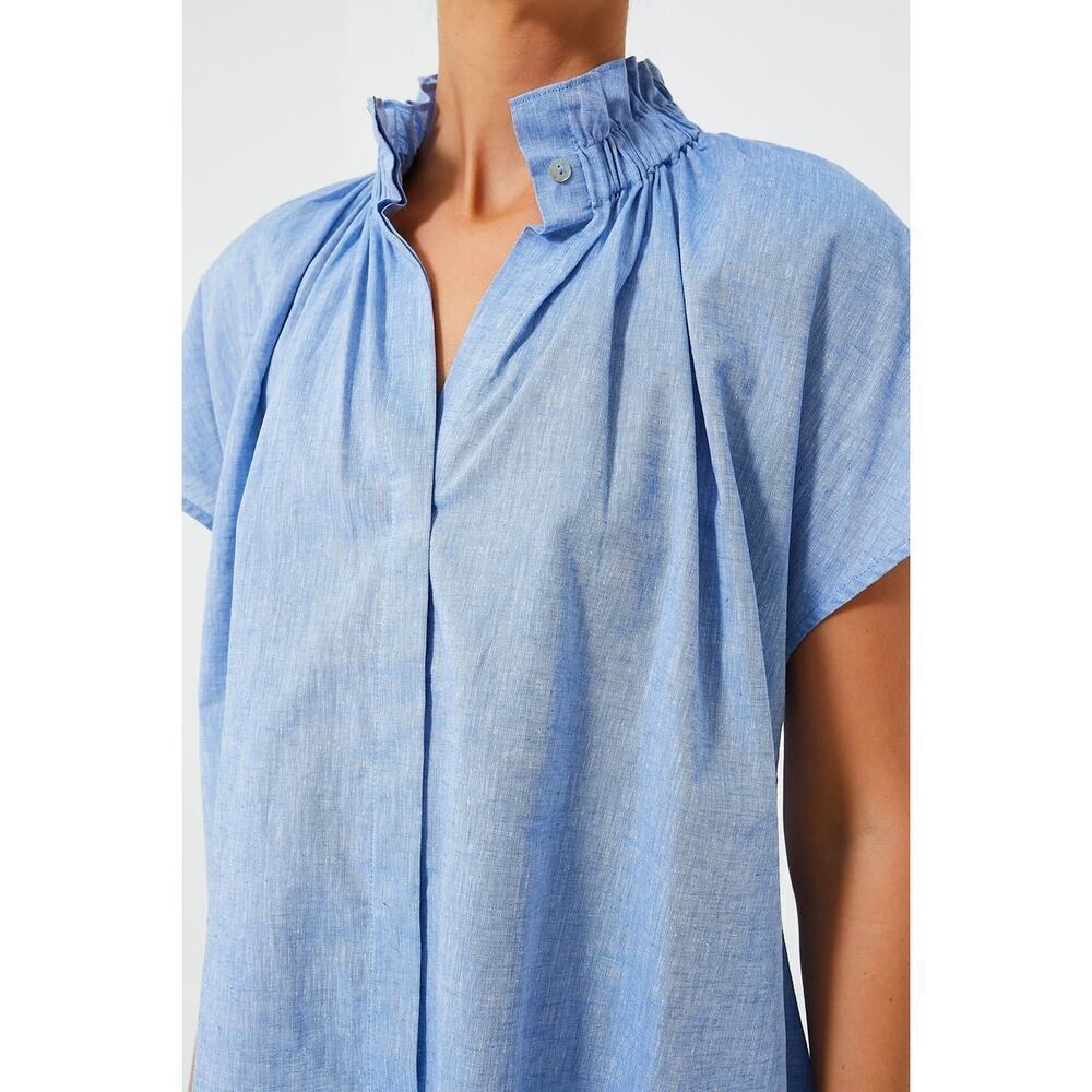POMANDER PLACE Chambray Rae Blouse Size L NWT Retail $98 Tuckernuck - Picture 8 of 9
